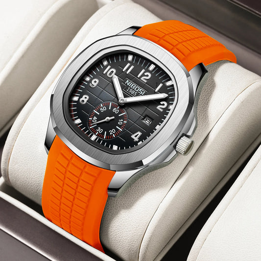 NIBOSI Herren-Sportuhr – Moderne Quarzuhr mit Silikonarmband im eleganten Freizeit-Look