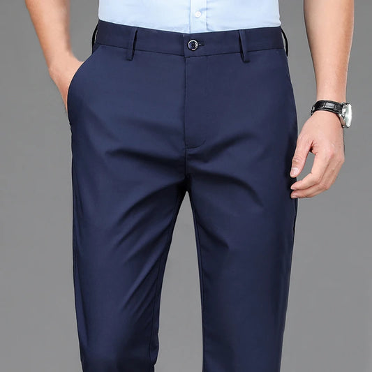 Smart Casual Herren Hose – Leichte Business-Hose mit Reißverschluss für Frühling & Herbst