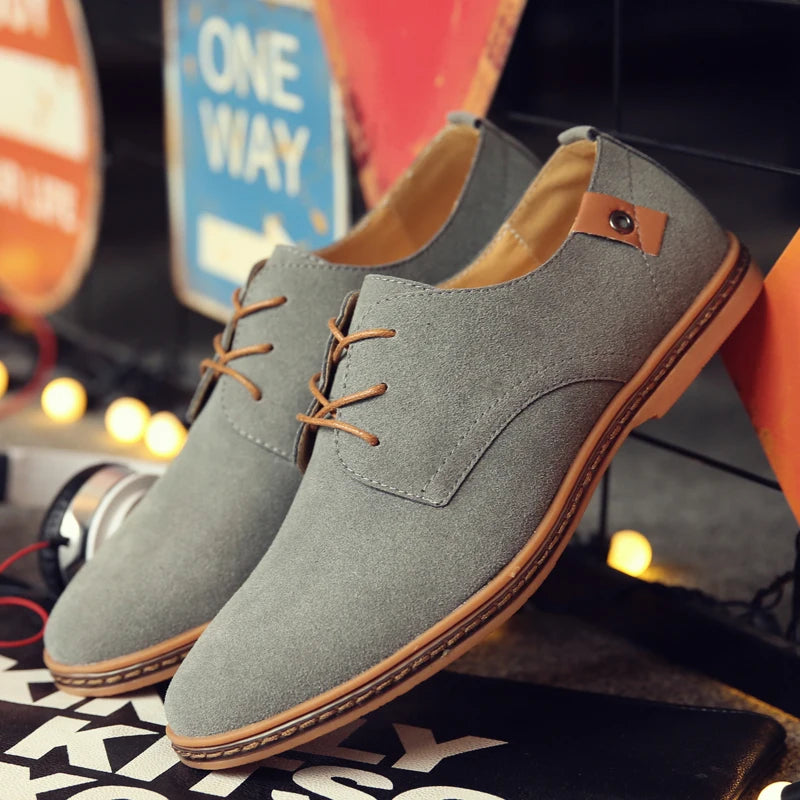 Elegante Herren-Oxford-Schuhe aus Wildleder – Atmungsaktiv & Bequem
