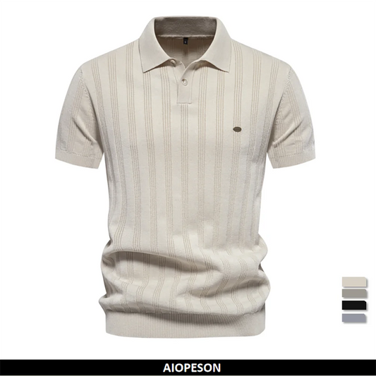 Casual Herren-Poloshirt aus Viskose – Sommer-Polo mit Pailletten im stylischen Freizeit-Look