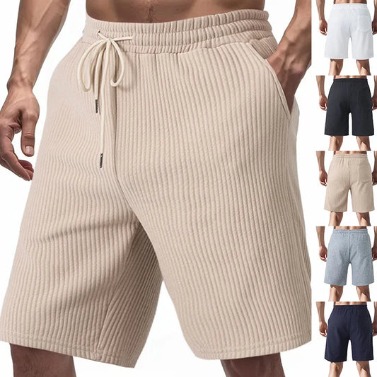 Ergonomische Herren Casual Shorts aus atmungsaktivem Polyester – Sommermode in fünf Farben